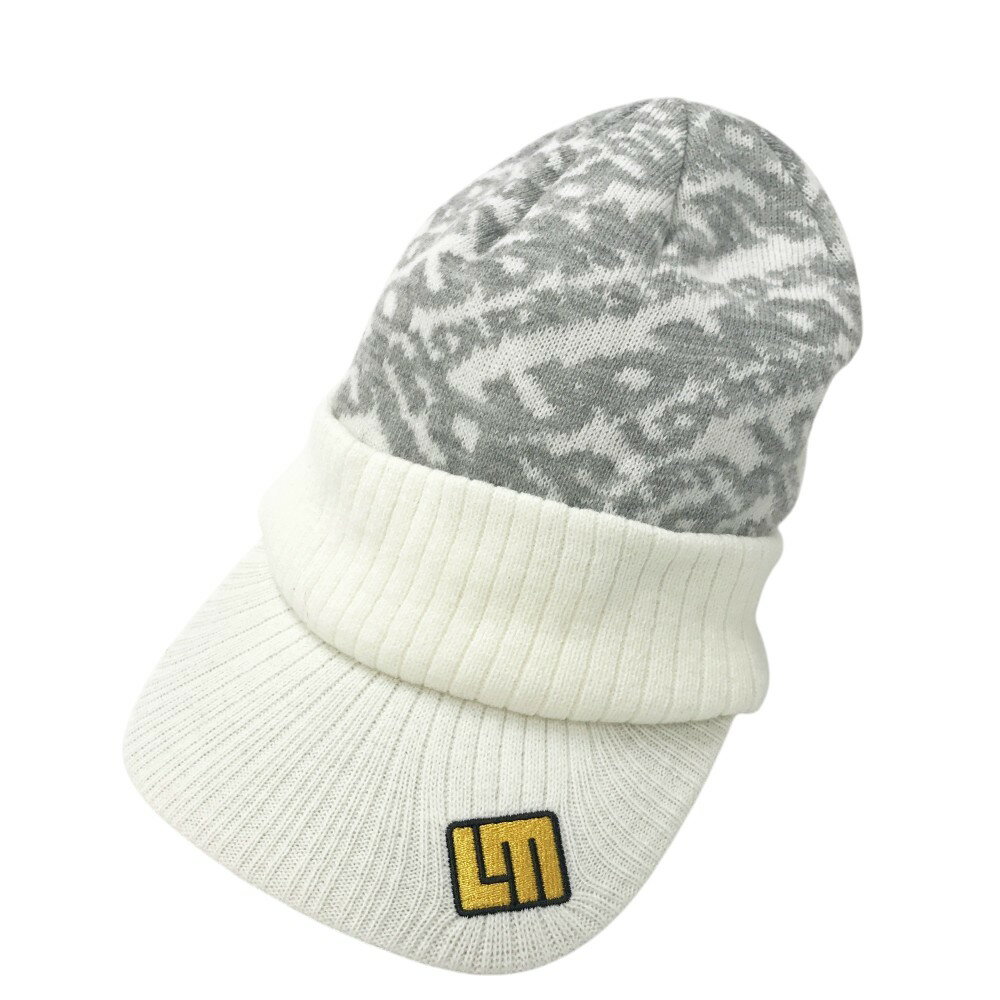 LOUD MOUTH ラウドマウス ニットキャップ 総柄 ホワイト系 【中古】ゴルフウェア