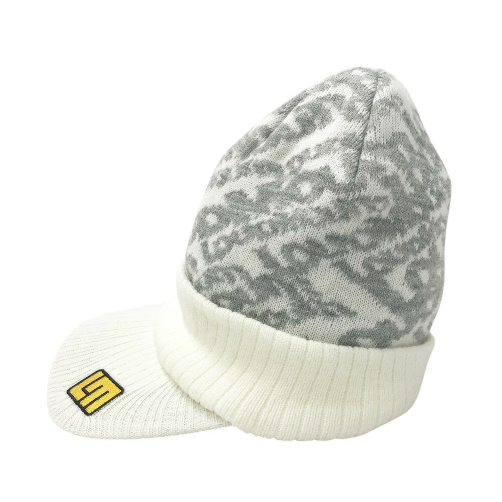 LOUD MOUTH ラウドマウス ニットキャップ 総柄 ホワイト系 【中古】ゴルフウェア