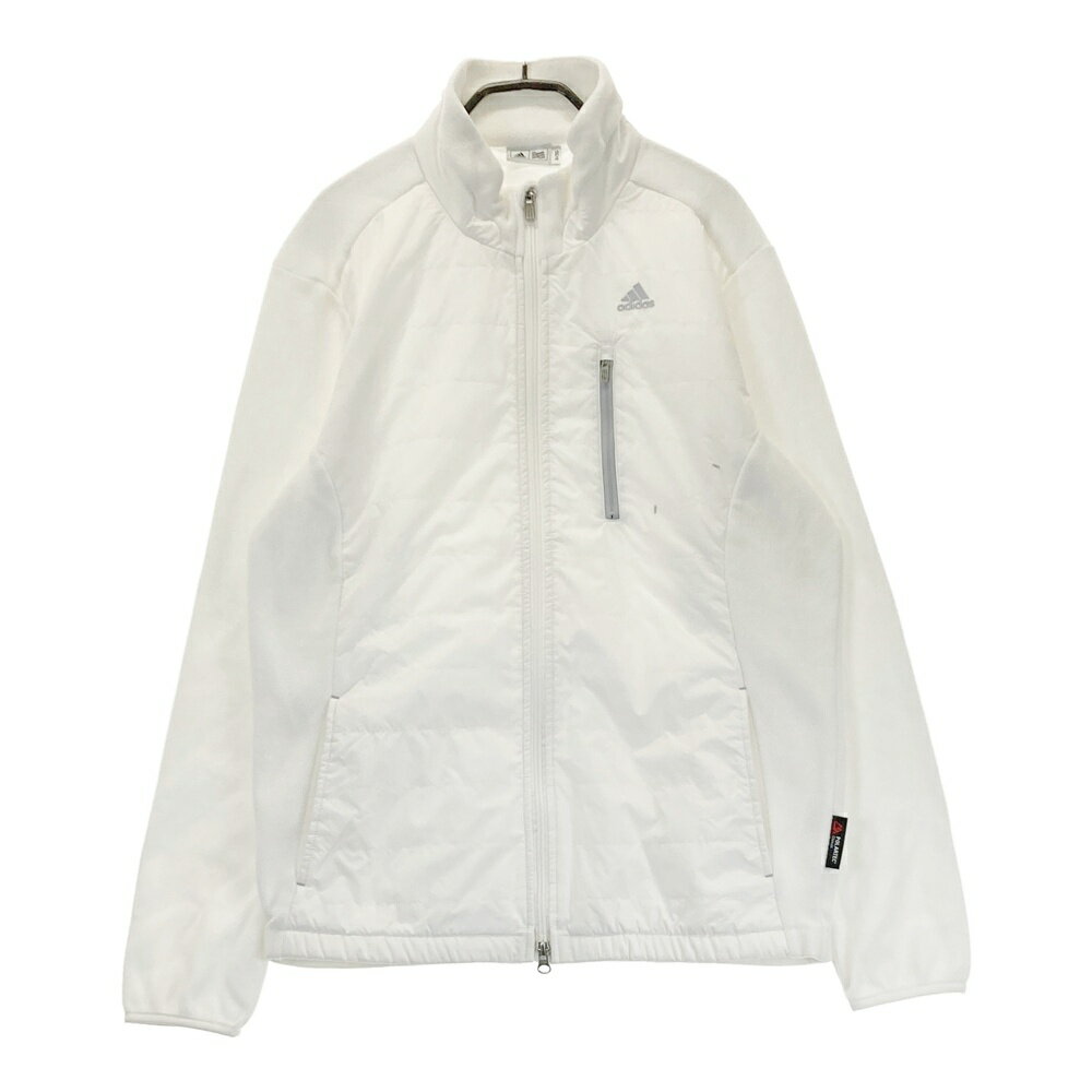 ADIDAS GOLF アディダスゴルフ 中綿切替 フリース ジップジャケット ホワイト系 O 【中古】ゴルフウェア メンズ