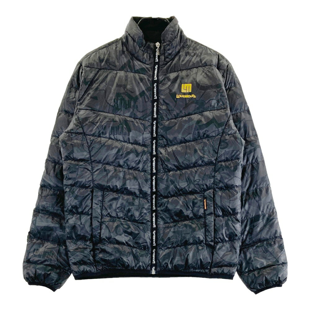 LOUD MOUTH ラウドマウス ダウンジャケット 総柄 ブラック系 M 【中古】ゴルフウェア メンズ