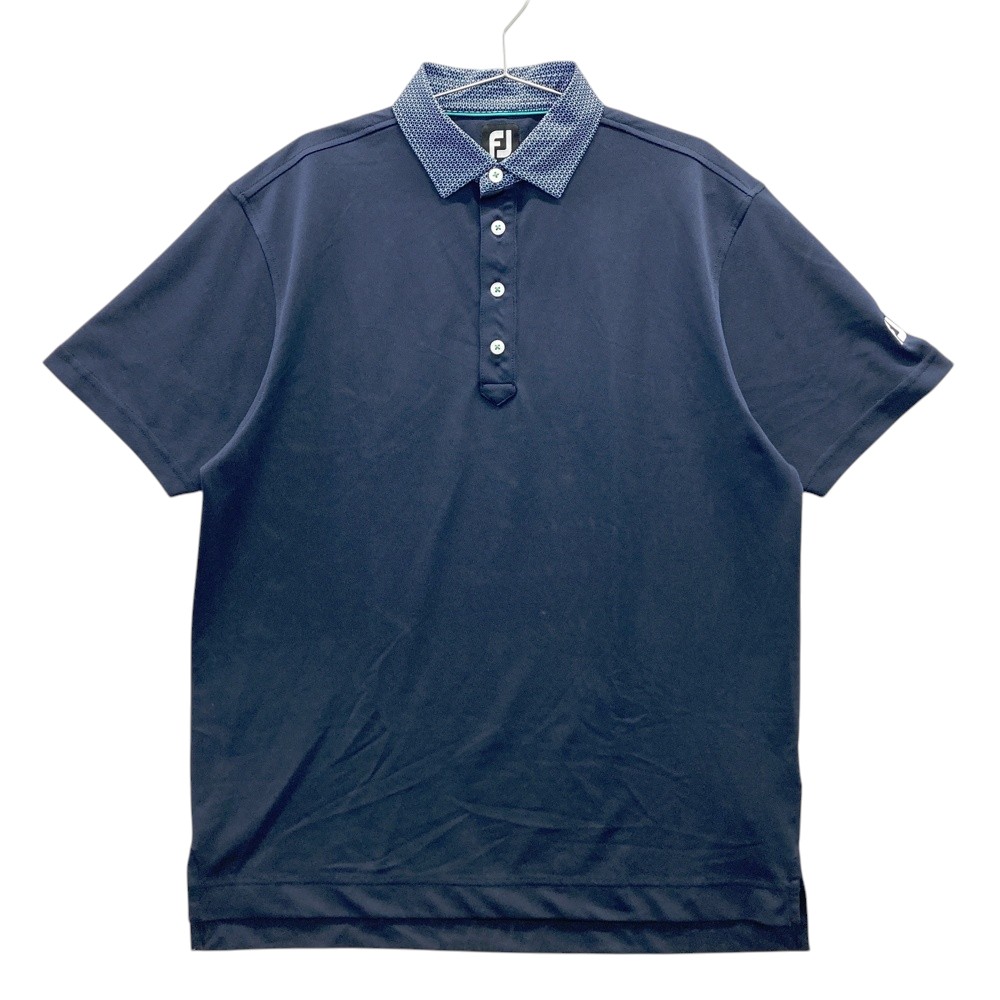 FOOT JOY フットジョイ 半袖ポロシャツ ネイビー系 XL 【中古】ゴルフウェア メンズ