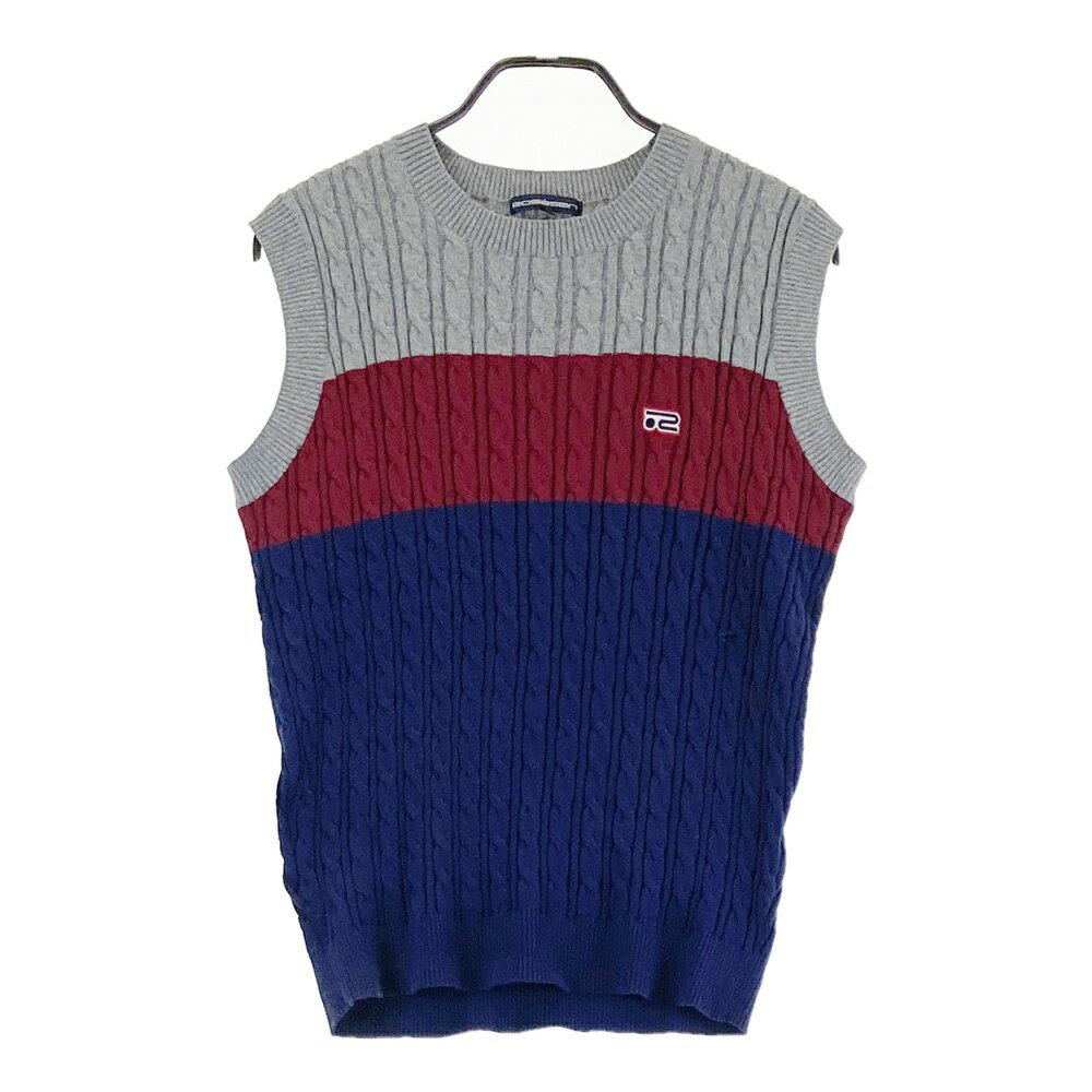ROSASEN ロサーセン 044-46870 ニットベスト ネイビー系 M 【中古】ゴルフウェア メンズ