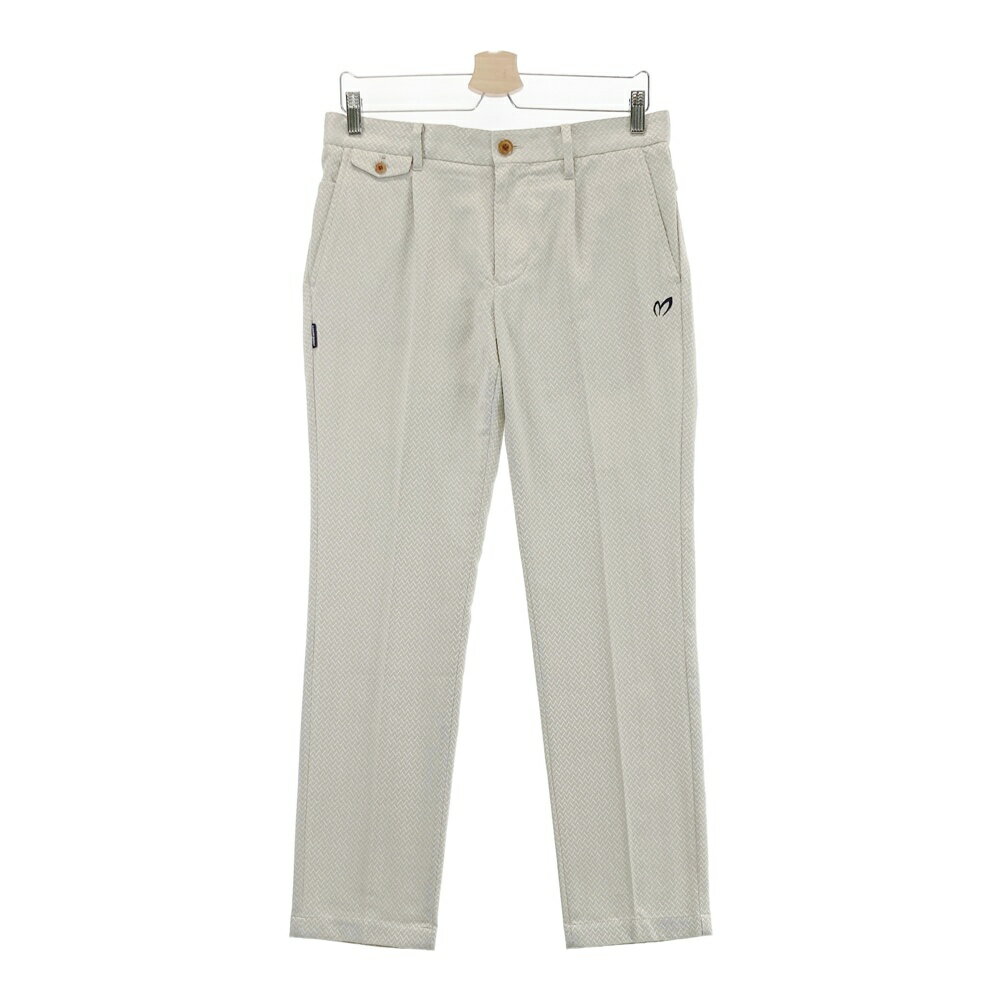 MASTER BUNNY EDITION マスターバニーエディション フロントロゴ刺繍 ロングパンツ 総柄 ベージュ系 4 【中古】ゴルフウェア メンズ