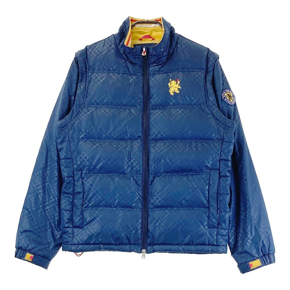 VIVA HEART ビバハート 2way ダウンジャケット 総柄 ネイビー系 48 【中古】ゴルフウェア メンズ