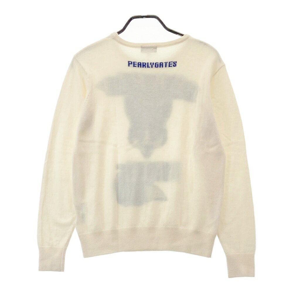 PEARLY GATES パーリーゲイツ ウール ニットセーター ホワイト系 5 【中古】ゴルフウェア メンズ