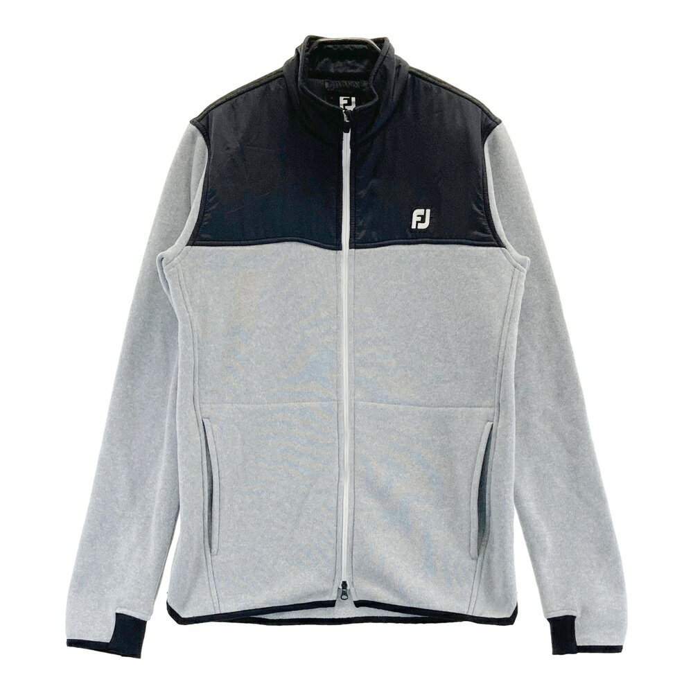 FOOT JOY フットジョイ 裏起毛 異素材切替 長袖ニットジャケット グレー系 M 【中古】ゴルフウェア メンズ