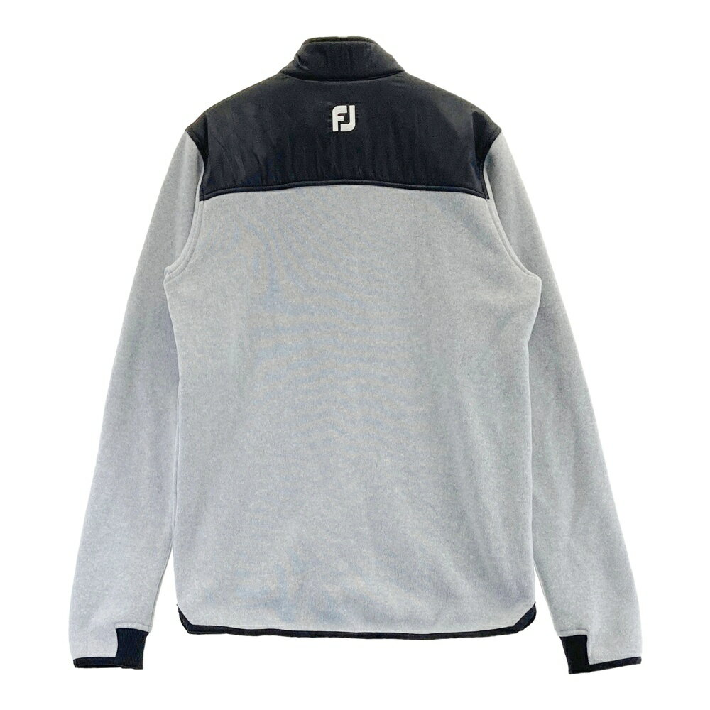 FOOT JOY フットジョイ 裏起毛 異素材切替 長袖ニットジャケット グレー系 M 【中古】ゴルフウェア メンズ