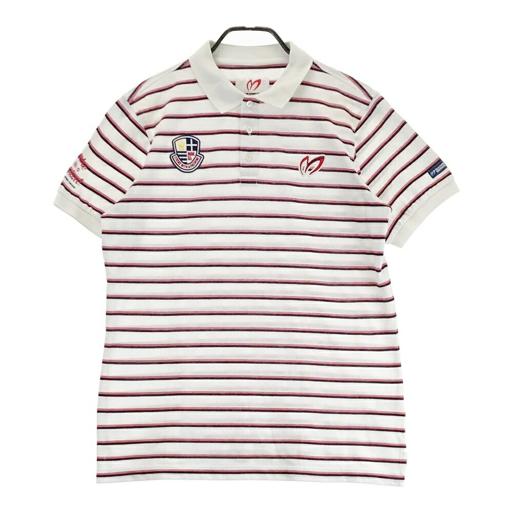 MASTER BUNNY EDITION マスターバニーエディション 半袖ポロシャツ ボーダー柄 ホワイト系 5 【中古】ゴルフウェア メンズ