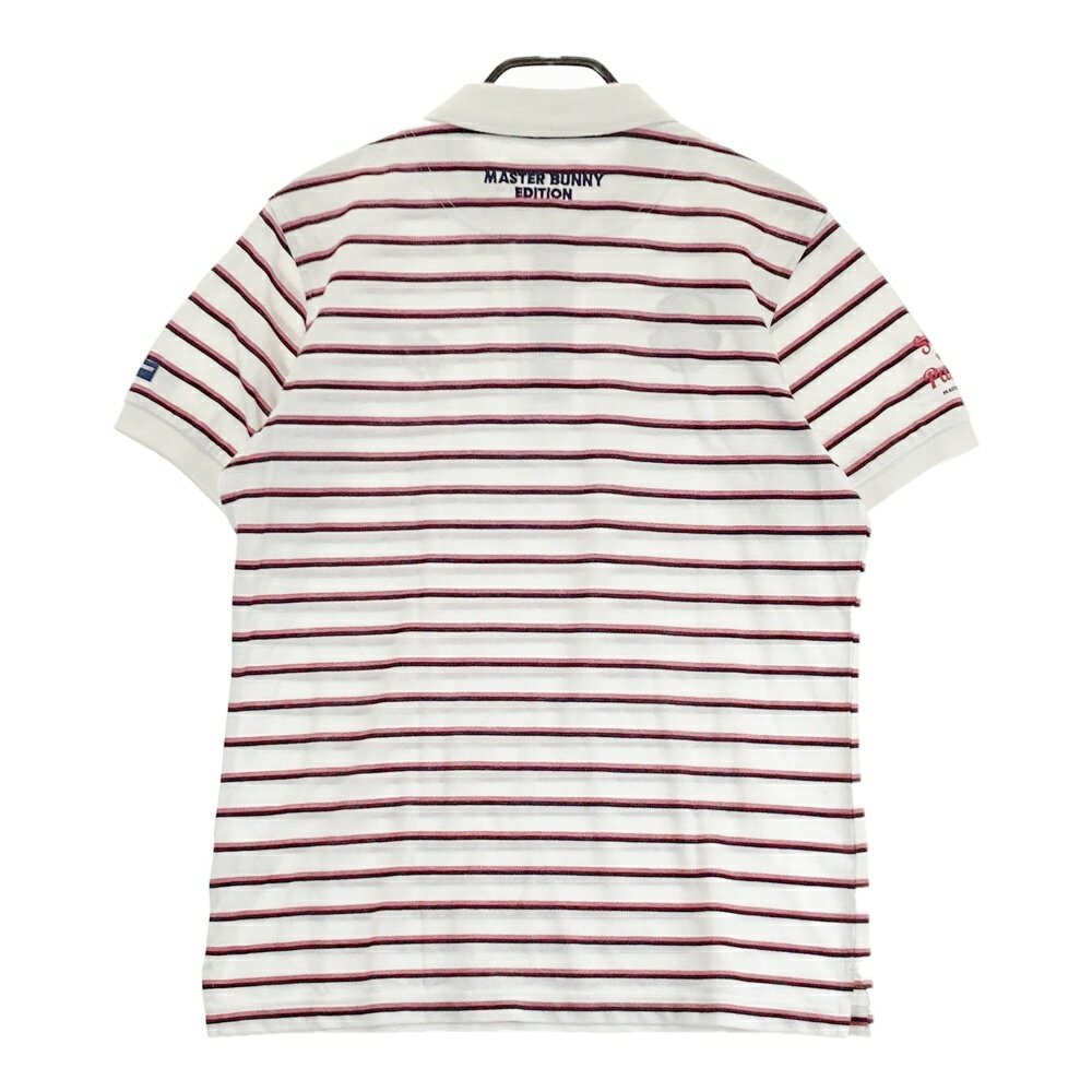 MASTER BUNNY EDITION マスターバニーエディション 半袖ポロシャツ ボーダー柄 ホワイト系 5 【中古】ゴルフウェア メンズ