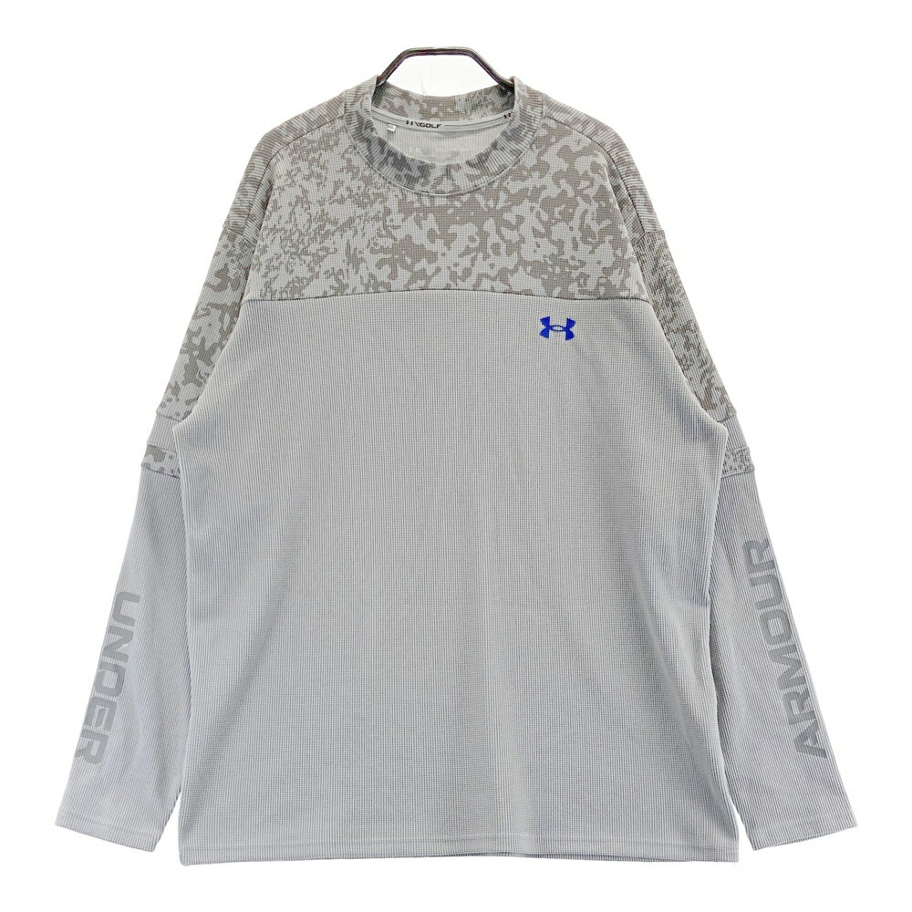 UNDER ARMOUR アンダーアーマー モックネック長袖Tシャツ カモフラ柄 グレー系 XXL 【中古】ゴルフウェア メンズ