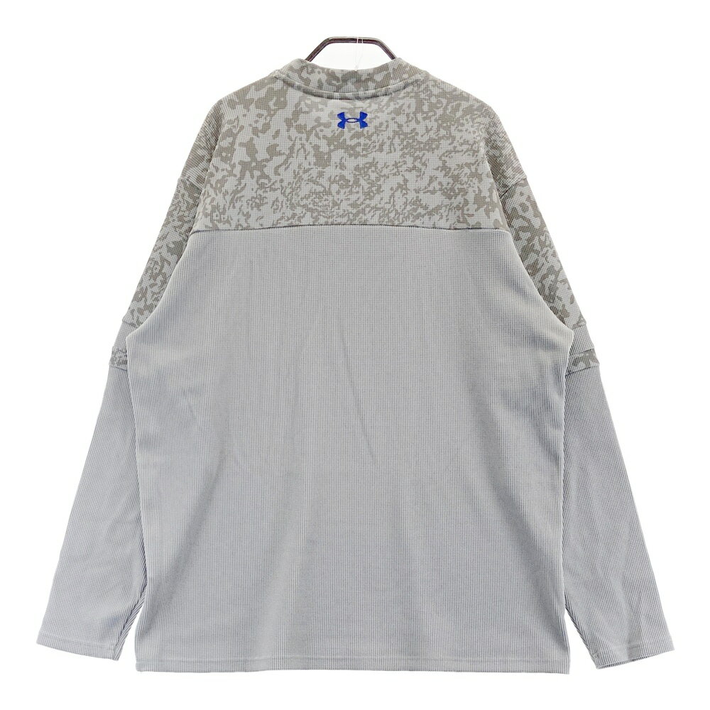 UNDER ARMOUR アンダーアーマー モックネック長袖Tシャツ カモフラ柄 グレー系 XXL 【中古】ゴルフウェア メンズ