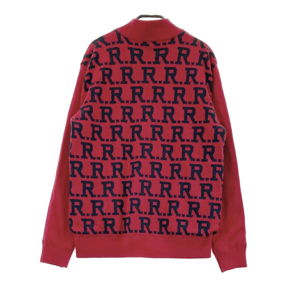 MUNSING WEAR マンシングウェア RM4005 R.Line 裏地付き 長袖ニットジャケット R 総柄 レッド系 L 【中古】ゴルフウェア メンズ