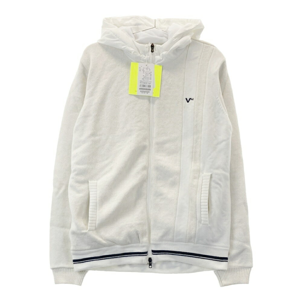 VIVA HEART ビバハート フード付 中綿切替 ニットジャケット ホワイト系 50 【中古】ゴルフウェア メンズ