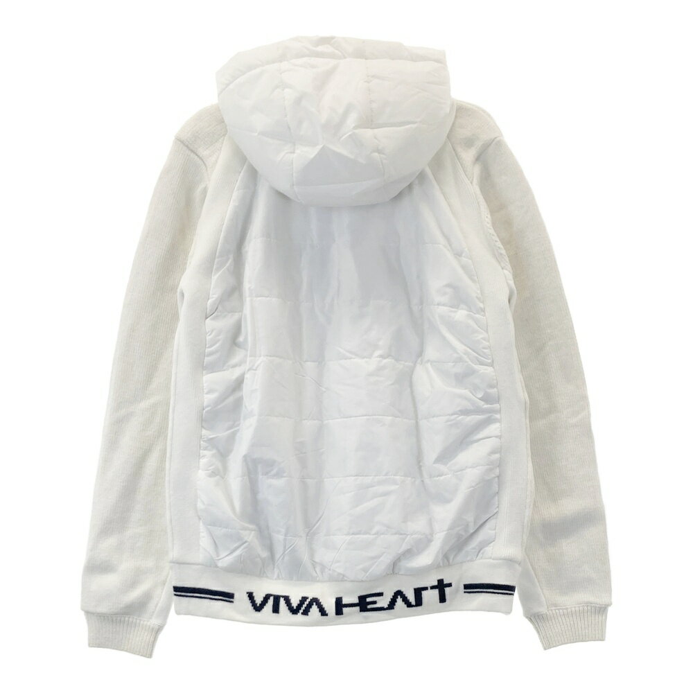 VIVA HEART ビバハート フード付 中綿切替 ニットジャケット ホワイト系 50 【中古】ゴルフウェア メンズ