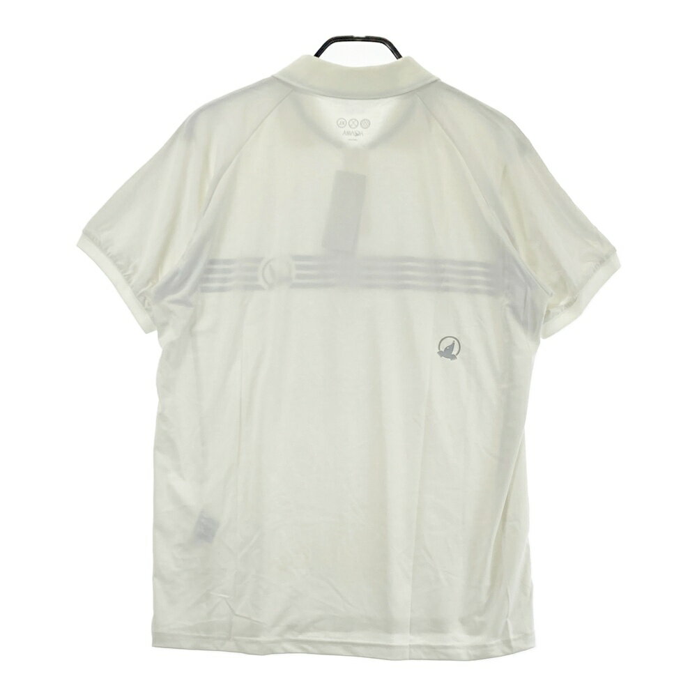 HONMA ホンマゴルフ ハーフジップ 半袖ポロシャツ ホワイト系 XL 【中古】ゴルフウェア メンズ