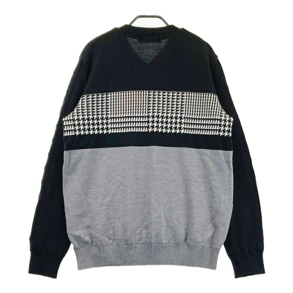 ADABAT アダバット 蓄熱 ニットセーター 千鳥柄 ブラック系 48 【中古】ゴルフウェア メンズ