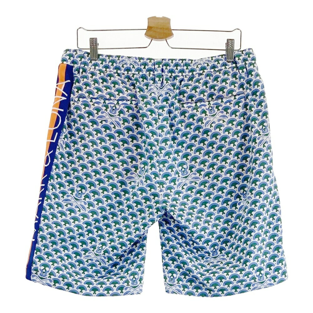 MARK&LONA マークアンドロナ ハーフパンツ スカル 総柄 ブルー系 50 【中古】ゴルフウェア メンズ