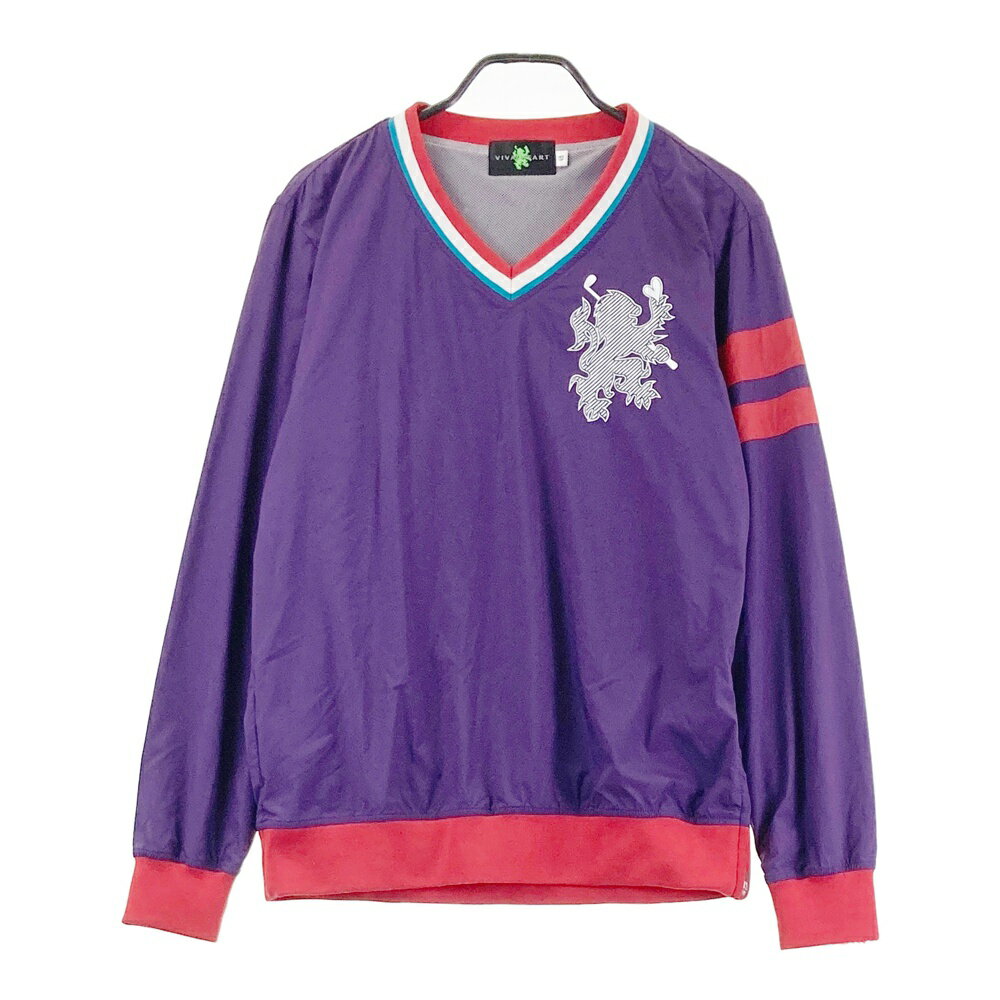 VIVA HEART ビバハート 011-57912 裏メッシュ ナイロンジャケット ブルゾン パープル系 48 【中古】ゴルフウェア メンズ