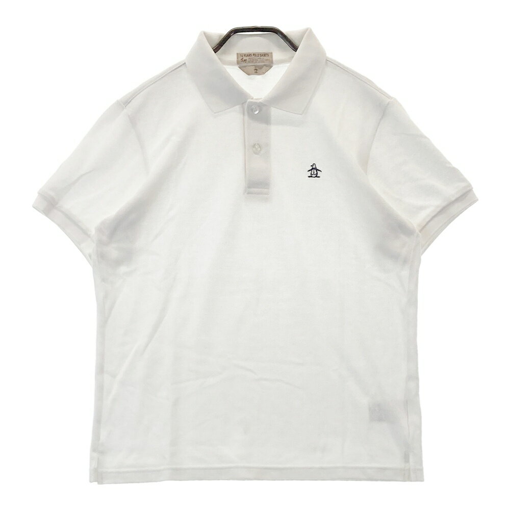 MUNSING WEAR マンシングウェア 2023年モデル 半袖ポロシャツ ホワイト系 L 【中古】ゴルフウェア メンズ