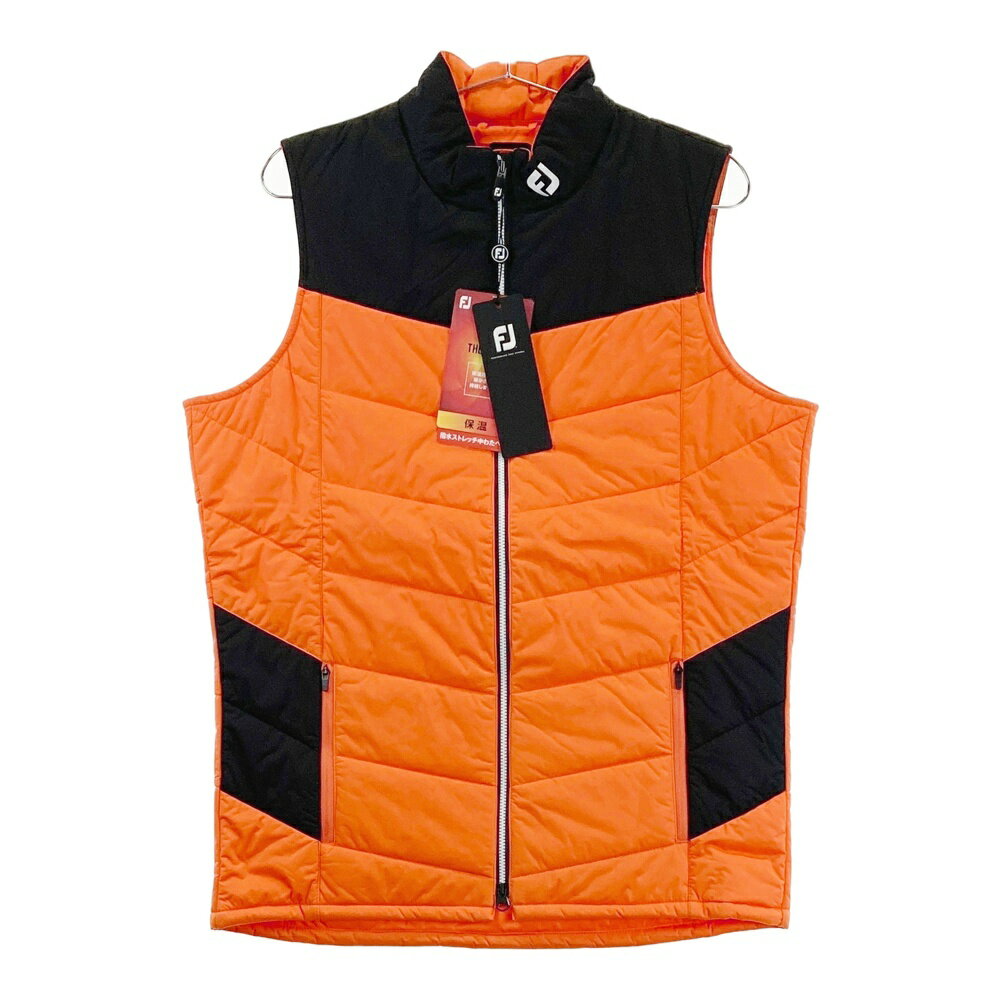 FOOT JOY フットジョイ 中綿 フルジップ ベスト オレンジ系 M 【中古】ゴルフウェア メンズ