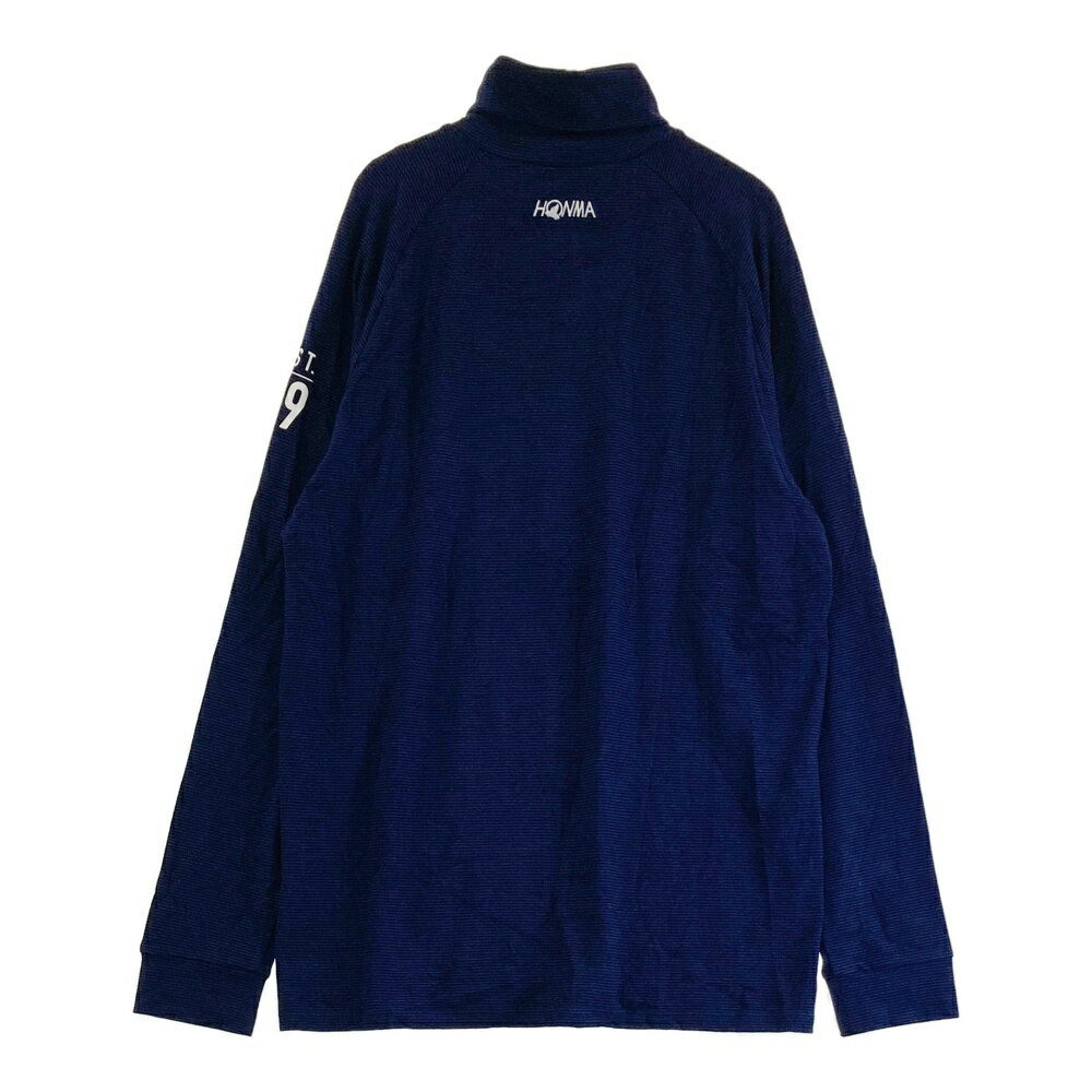 HONMA ホンマゴルフ タートルネック長袖Tシャツ ボーダー柄 ネイビー系 XL 【中古】ゴルフウェア メンズ