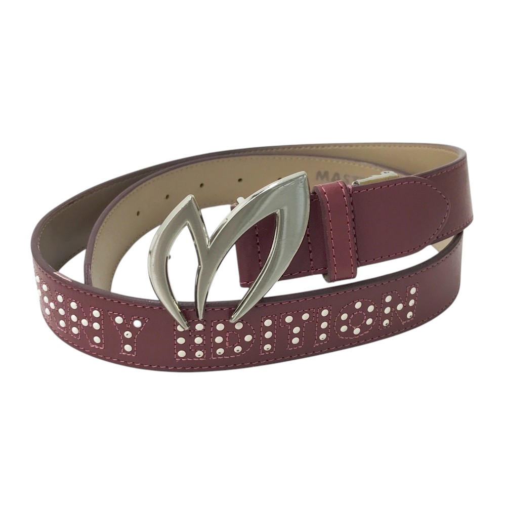 MASTER BUNNY EDITION マスターバニーエディション ロゴバックル ベルト レッド系 【中古】ゴルフウェア