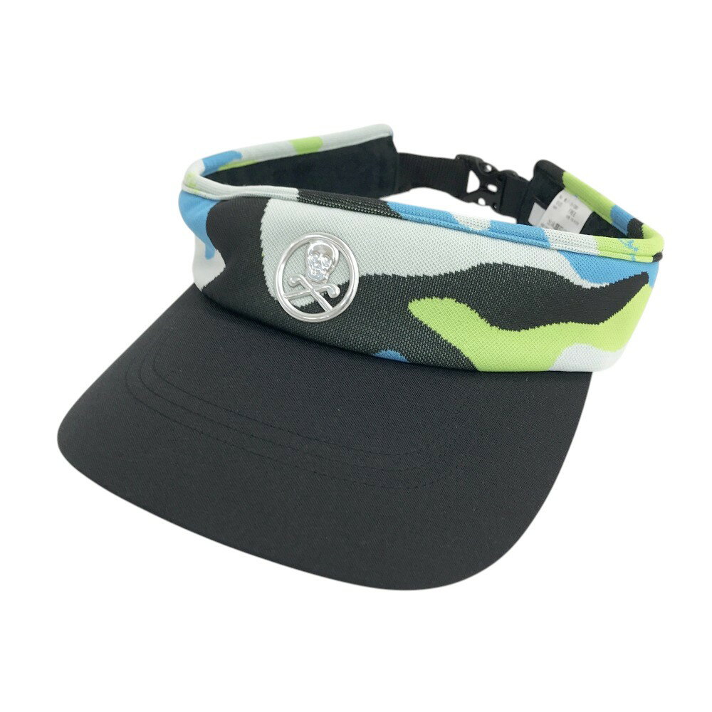 MARK&LONA マークアンドロナ サンバイザー スカル 迷彩柄 ブラック系 FREE 【中古】ゴルフウェア