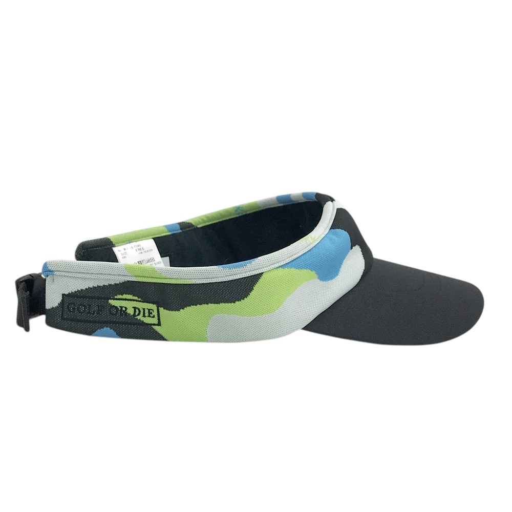 MARK&LONA マークアンドロナ サンバイザー スカル 迷彩柄 ブラック系 FREE 【中古】ゴルフウェア