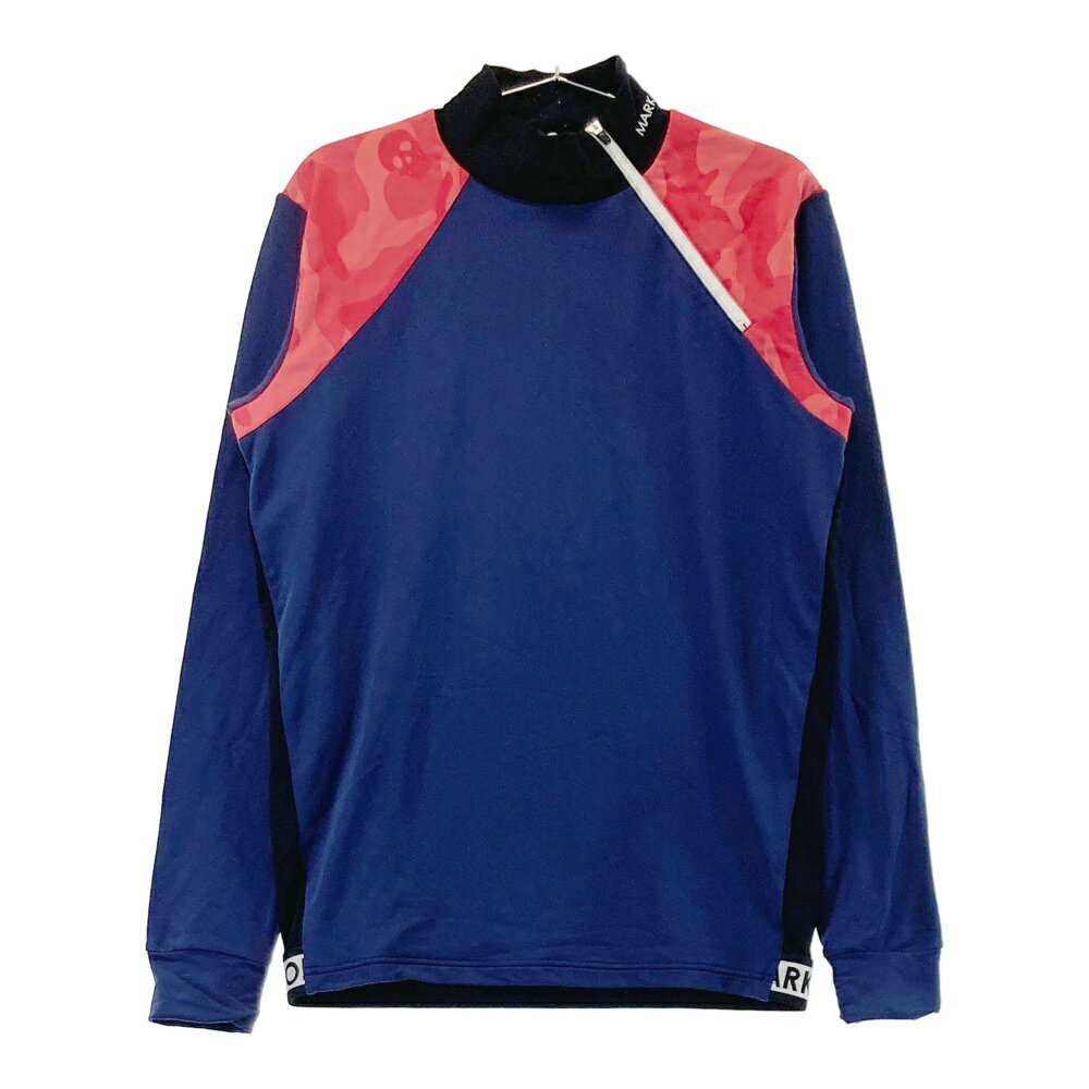 MARK&LONA マークアンドロナ ジップ 長袖Tシャツ 裏起毛 ネイビー系 48 【中古】ゴルフウェア メンズ