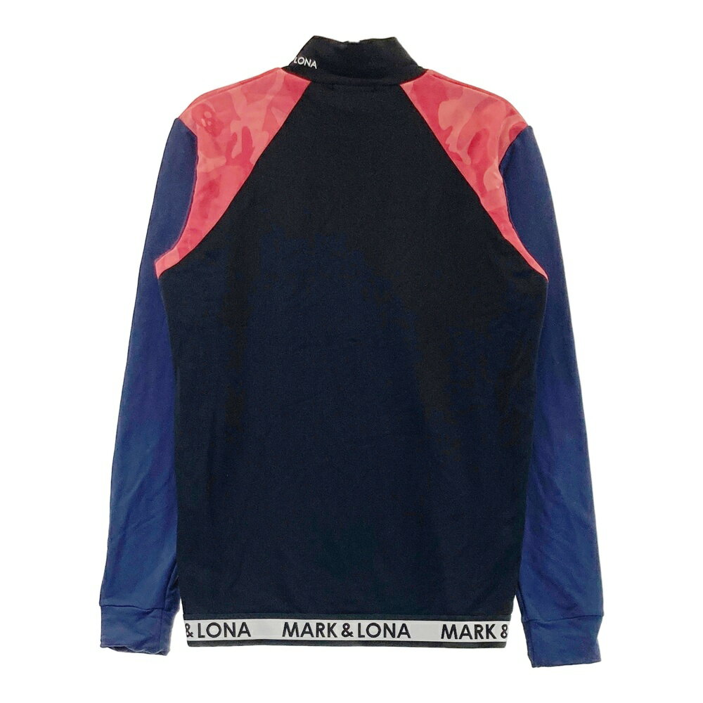 MARK&LONA マークアンドロナ ジップ 長袖Tシャツ 裏起毛 ネイビー系 48 【中古】ゴルフウェア メンズ