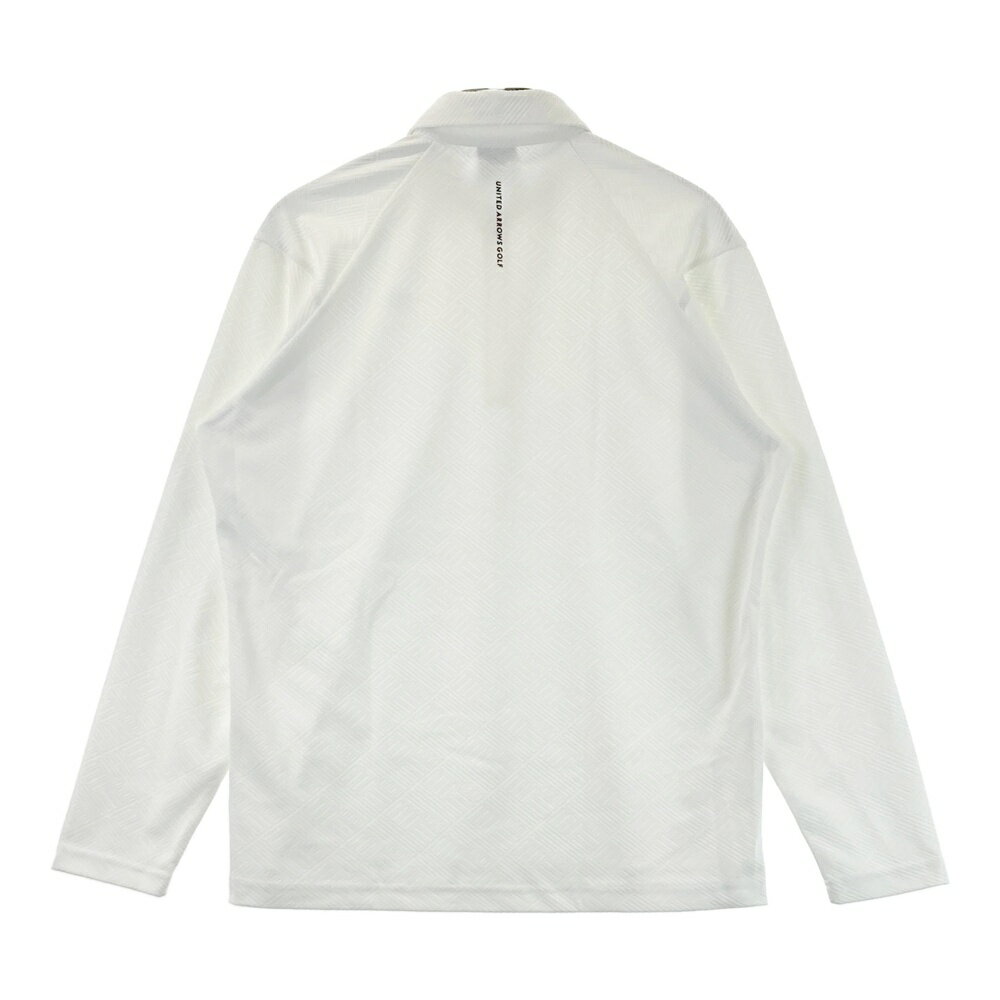 UNITED ARROWS GOLF ユナイテッドアローズゴルフ 6012-699-0057 ハーフジップ 長袖ポロシャツ 総柄 ホワイト系 Large 【中古】ゴルフウェア メンズ