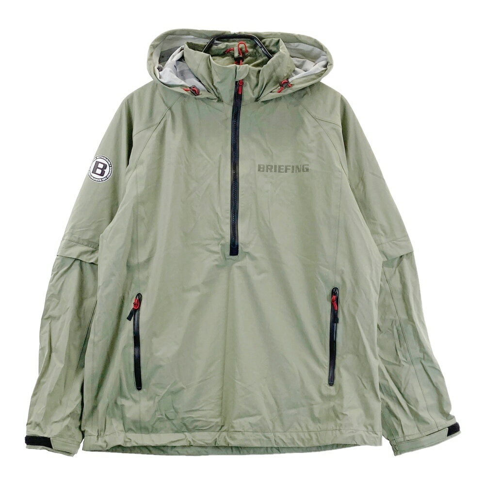 BRIEFING GOLF ブリーフィング 4way レインウェア 上下セットアップ カーキ系 XL 【中古】ゴルフウェア メンズ