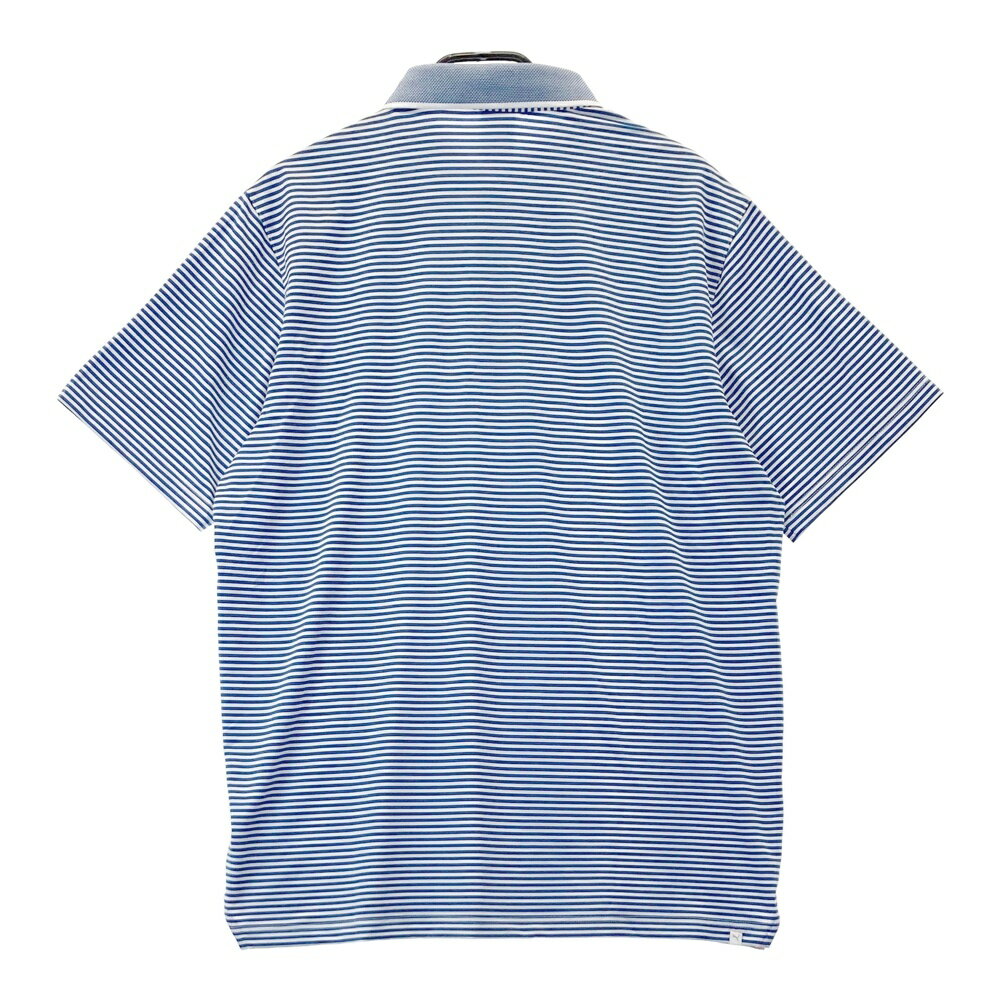 PUMA GOLF プーマゴルフ ×Arnold Palmer ポロシャツ ボーダー柄 ブルー系 L 【中古】ゴルフウェア メンズ