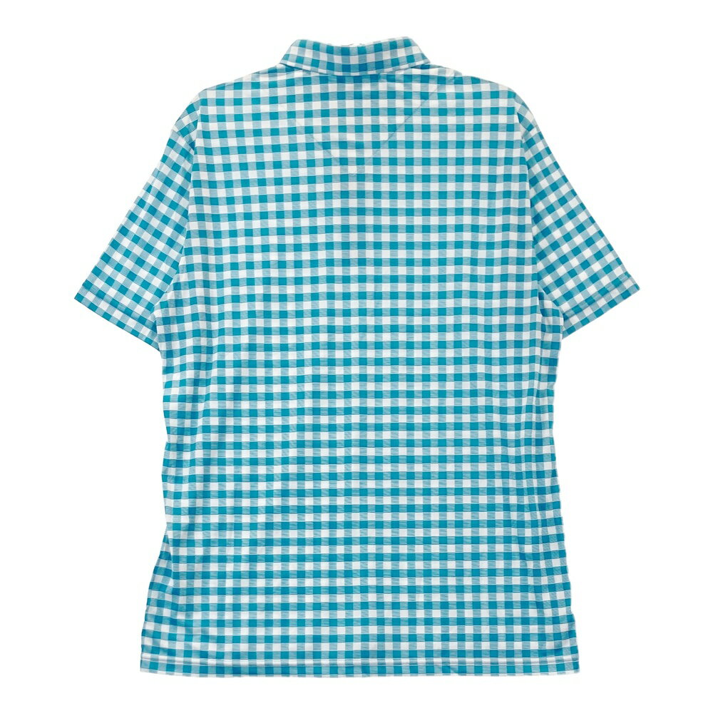 HONMA ホンマゴルフ 半袖ポロシャツ チェック柄 ブルー系 XL 【中古】ゴルフウェア メンズ