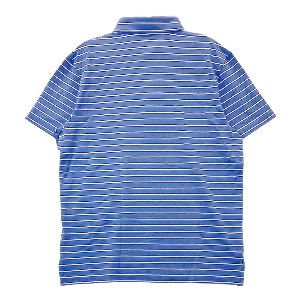 POLOGOLF ラルフローレン ポロゴルフ 半袖ポロシャツ ボーダー柄 ブルー系 L 【中古】ゴルフウェア メンズ