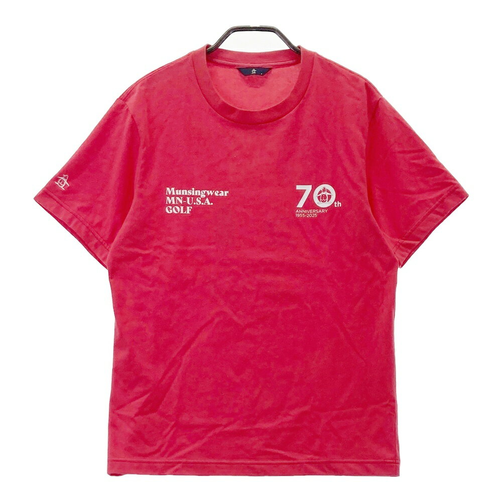 MUNSING WEAR マンシングウェア 2025年モデル 半袖Tシャツ レッド系 S 【中古】ゴルフウェア メンズ