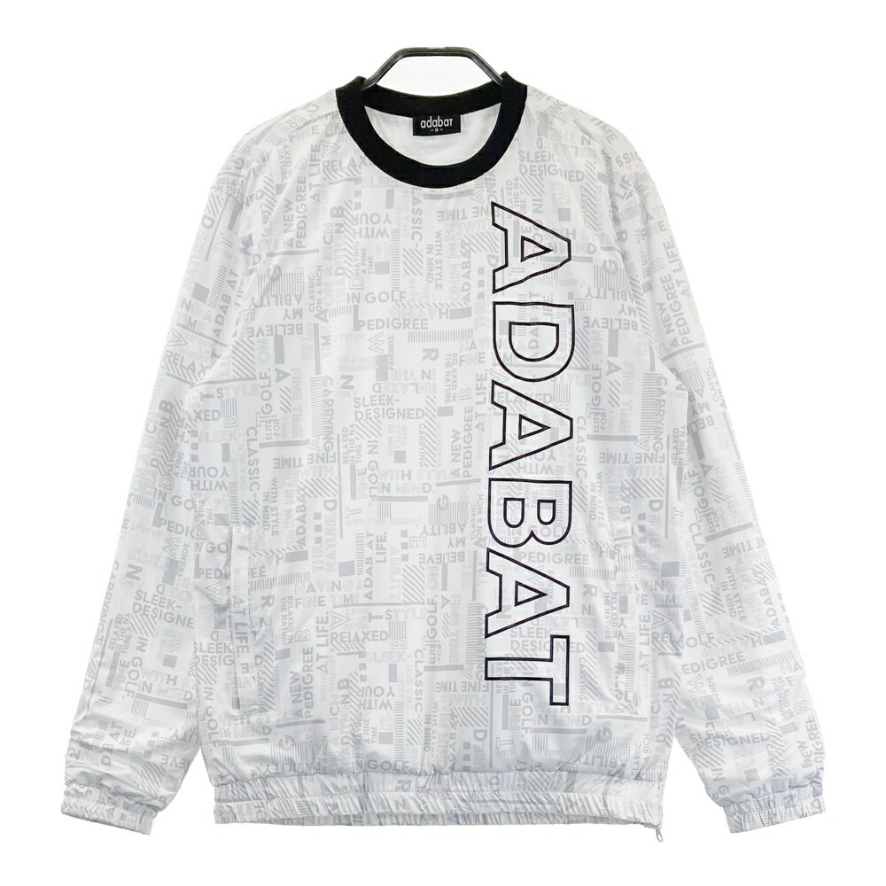 ADABAT アダバット 裏地付き 長袖ブルゾン ジャケット 総柄 ホワイト系 M 【中古】ゴルフウェア メンズ