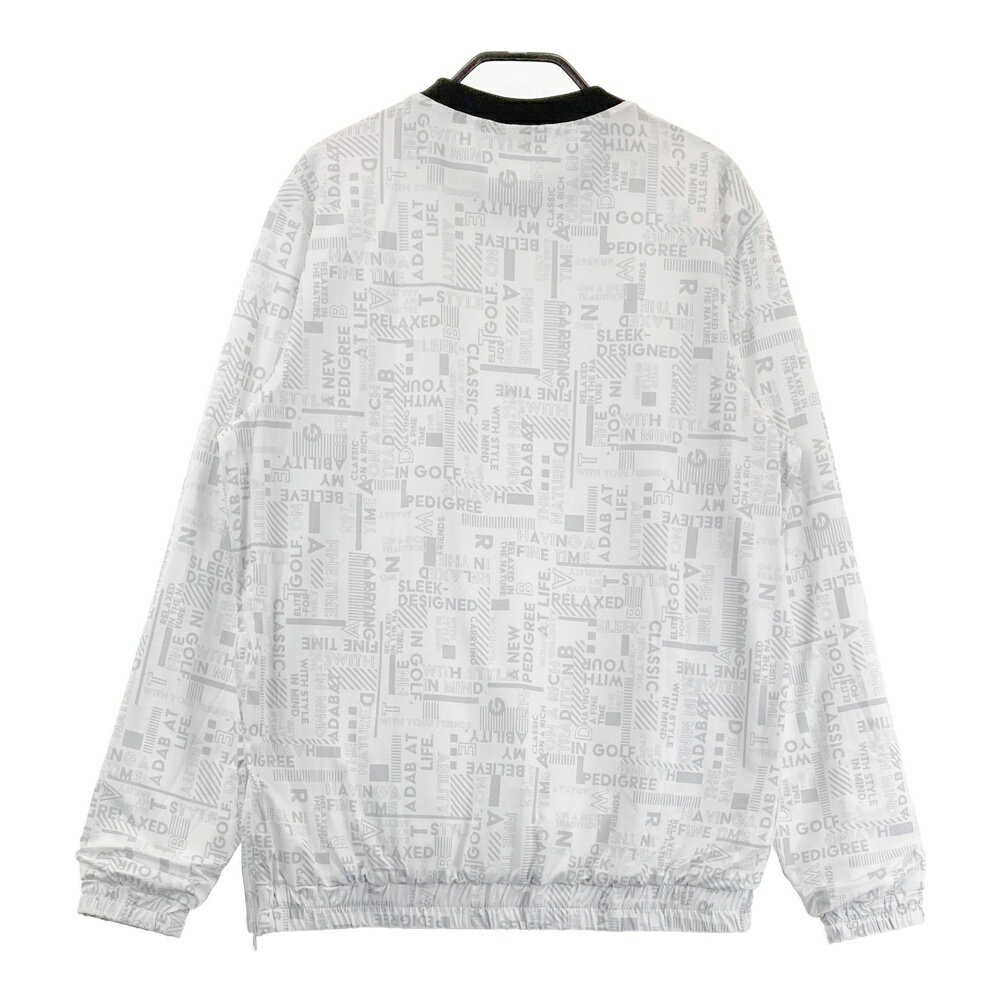 ADABAT アダバット 裏地付き 長袖ブルゾン ジャケット 総柄 ホワイト系 M 【中古】ゴルフウェア メンズ