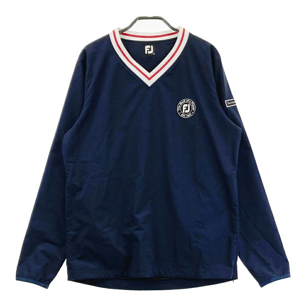 FOOT JOY フットジョイ メッシュ裏地付き 長袖ジャケット ネイビー系 L 【中古】ゴルフウェア メンズ