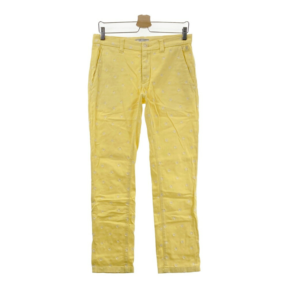 MARK&LONA マークアンドロナ ストレッチパンツ 総柄 イエロー系 S 【中古】ゴルフウェア メンズ