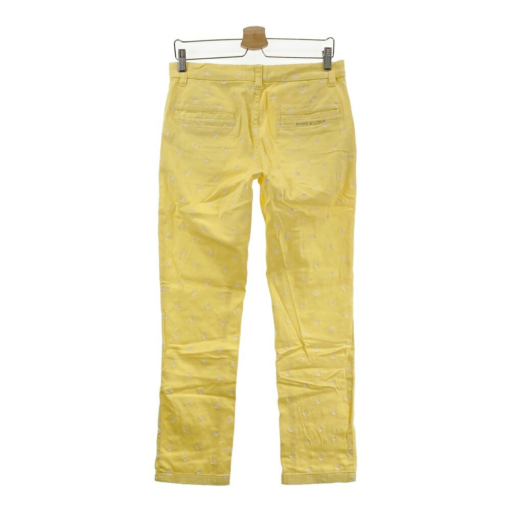 MARK&LONA マークアンドロナ ストレッチパンツ 総柄 イエロー系 S 【中古】ゴルフウェア メンズ