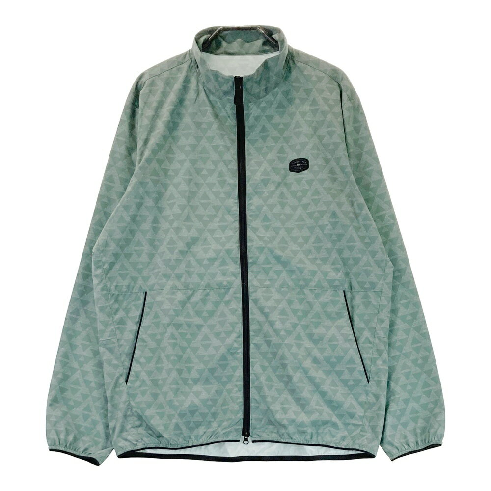 TRAVIS MATHEW トラビスマシュー 長袖 ジップジャケット 総柄 グリーン系 L 【中古】ゴルフウェア メンズ