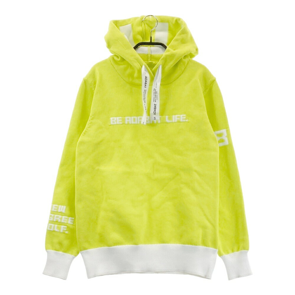 ADABAT アダバット 長袖 ニットパーカー イエロー系 38 【中古】ゴルフウェア メンズ