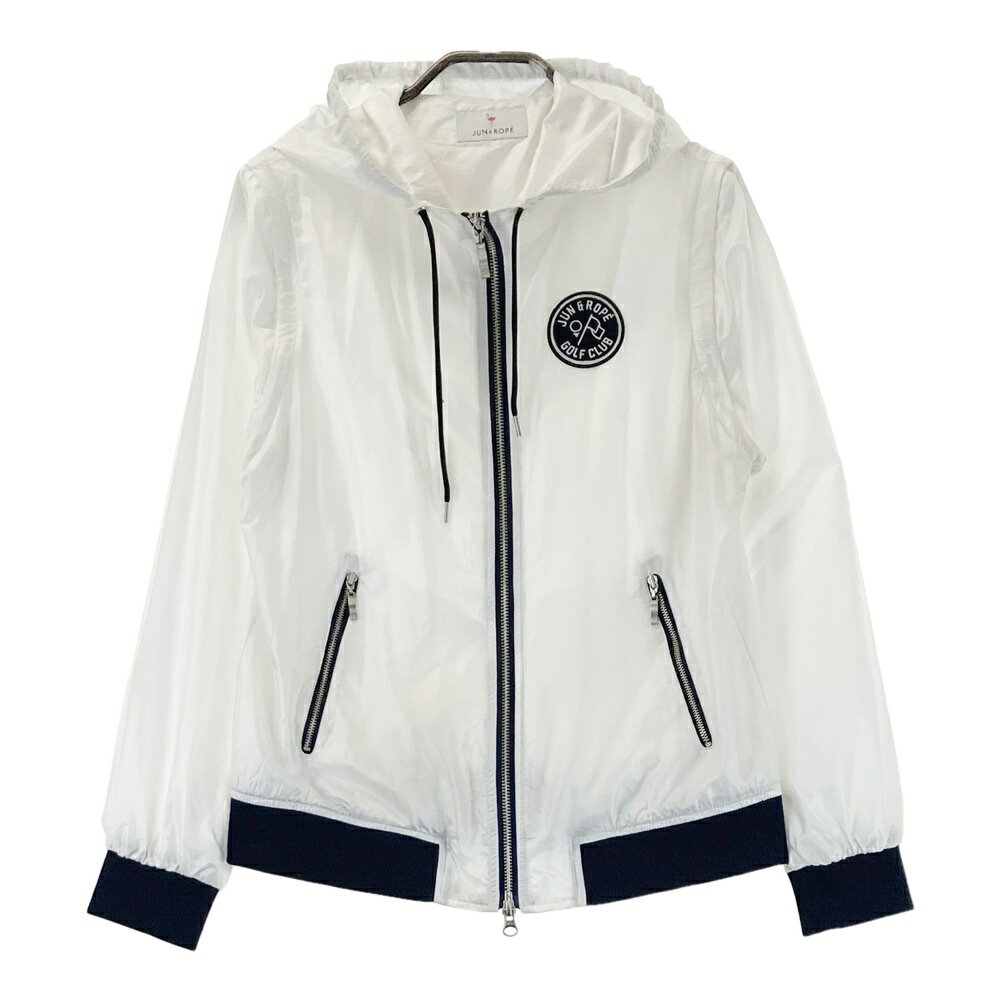 JUN&ROPE ジュン アンド ロペ 2WAY フード付 ジップジャケット ホワイト系 M 【中古】ゴルフウェア メンズ