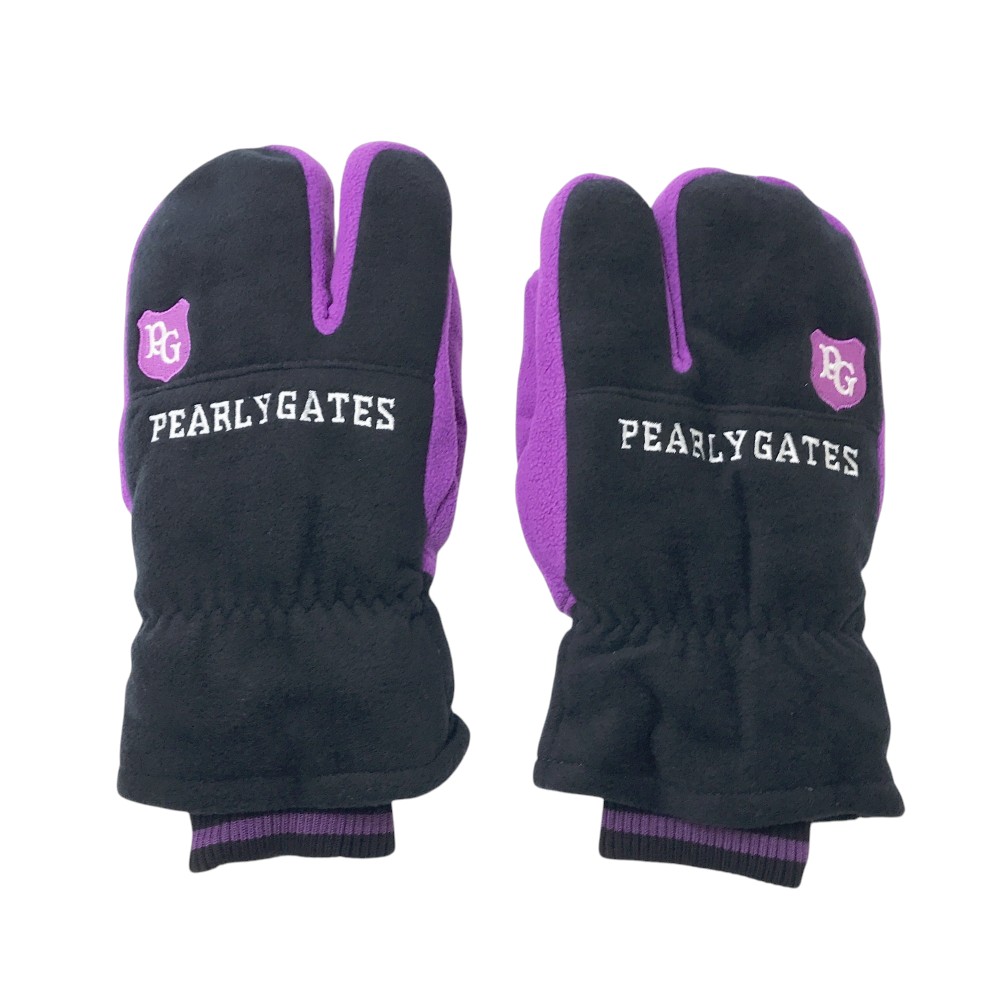 PEARLY GATES パーリーゲイツ ミトン ロゴ刺繍 ネイビー系 L 【中古】ゴルフウェア