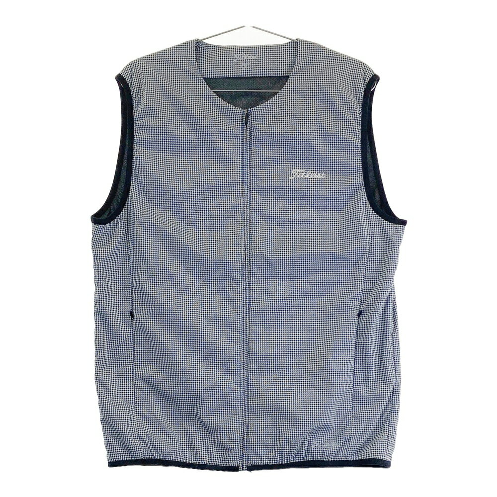 TITLEIST タイトリスト 中綿ジップベスト 千鳥格子柄 ブラック系 L 【中古】ゴルフウェア メンズ