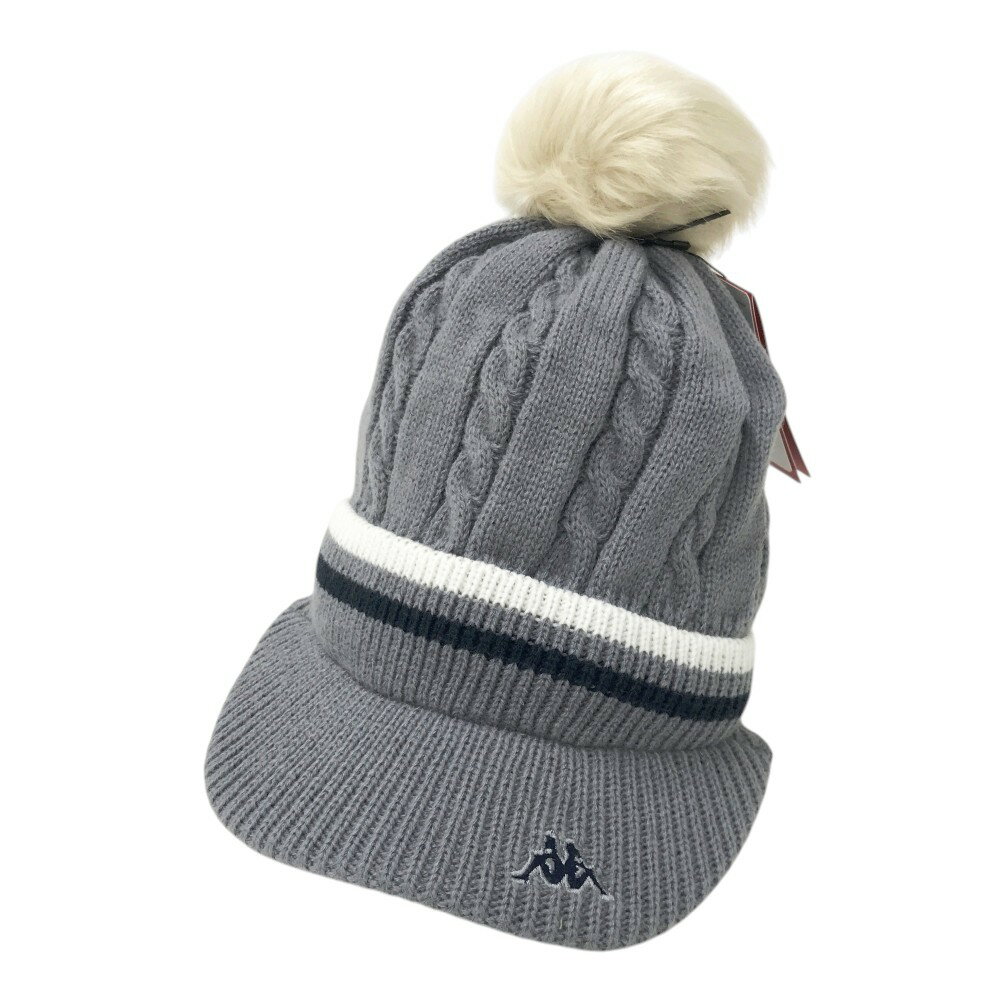 KAPPA GOLF カッパゴルフ ボンボン付 ニットキャップ グレー系 F 【中古】ゴルフウェア