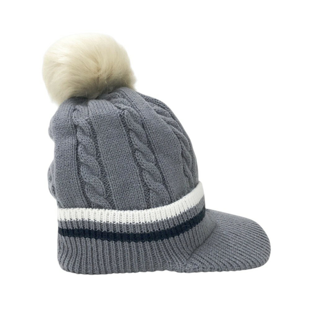 KAPPA GOLF カッパゴルフ ボンボン付 ニットキャップ グレー系 F 【中古】ゴルフウェア