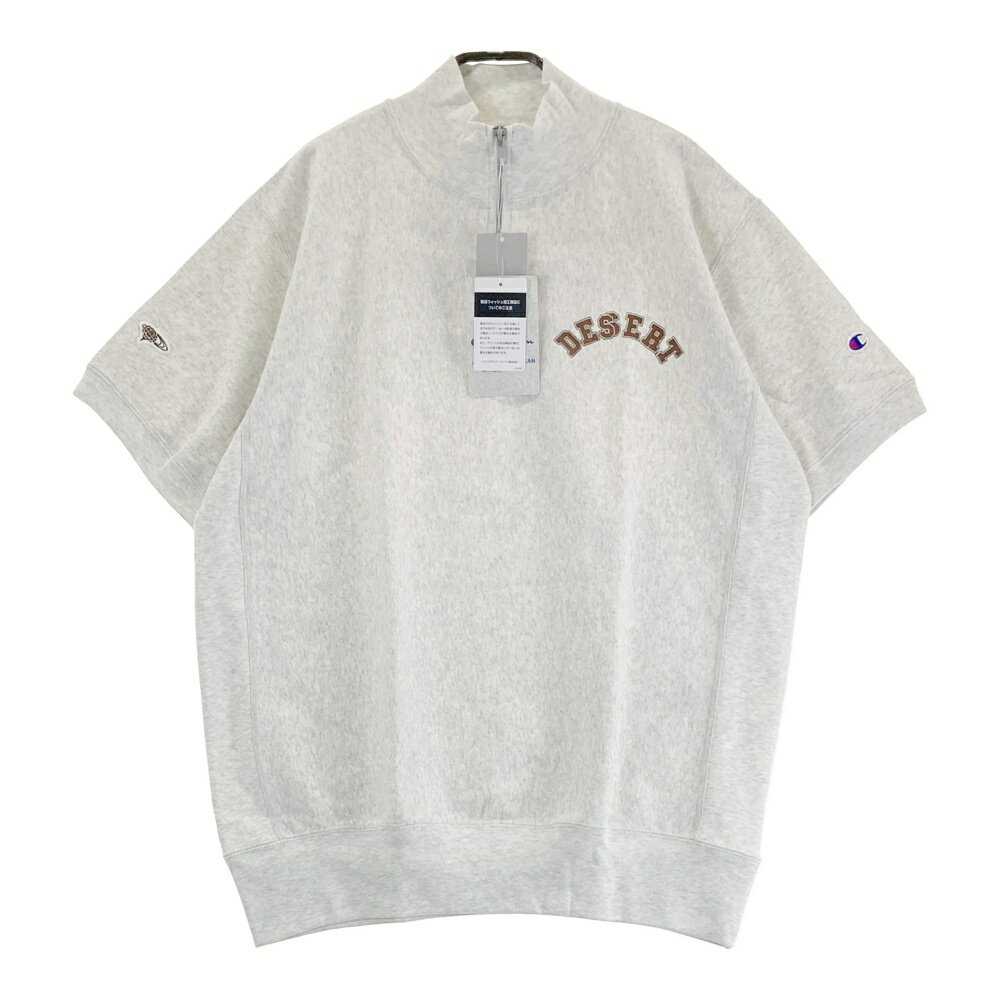 BEAMS GOLF ビームスゴルフ 2025年モデル ×CHAMPION ハーフジップ 半袖スウェット グレー系 L 【中古】ゴルフウェア メンズ