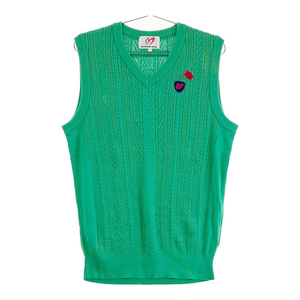 MASTER BUNNY EDITION マスターバニーエディション Vネック ニットベスト グリーン系 4 【中古】ゴルフウェア メンズ